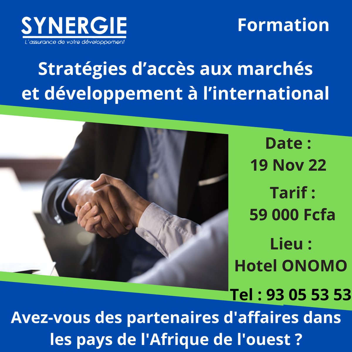 Réussir son développement à l'international, c'est aussi 𝘀𝗮𝘃𝗼𝗶𝗿 𝗰𝗵𝗼𝗶𝘀𝗶𝗿 𝗲𝘁 𝗴𝗲́𝗿𝗲𝗿 𝘀𝗲𝘀 𝗽𝗮𝗿𝘁𝗲𝗻𝗮𝗶𝗿𝗲𝘀 stratégiques à l'international.

𝗜𝗻𝘀𝗰𝗿𝗶𝗽𝘁𝗶𝗼𝗻 : 93 05 53 53 / bit.ly/3QNbBjn

<a href="/madeintogo_com/">Made in Togo</a>  <a href="/tieny_aouissa/">Christina foods</a>  <a href="/logexit/">Société LOGEX</a>