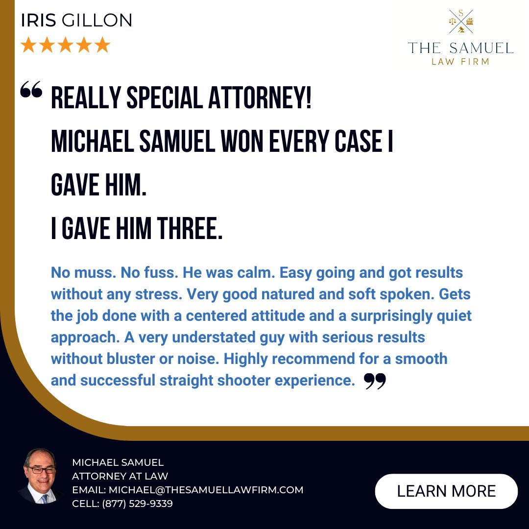 What our clients say about us..

Thank you for allowing us to handle your case!

Here at The Samuel Law Firm we always put our clients first!
📞646-663-4228

#LawFirmNewYork #attorneynewyork #lawyernewyork #newyorklawyer #NewYorkAttorney #newyorkwageandhour #laborlawyernewyork