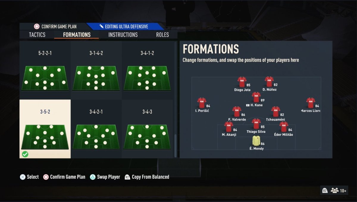 MattFUTTrading's tweet photo. 🗒️ 352 Football Heritage Tactics 🗒️

These got me 10-0 in Playoffs.

STs - Stay Central &amp; Stay Forward
CAM - Stay Forward, Get into Box
LM/RM - Come Back on Def, Get into Box, Conservative Int.
LDM - Cut Passing Lanes, Cover Center
RDM - Stay Back, Cut Passing Lanes, Cover Center https://t.co/b0vgBhWtu5