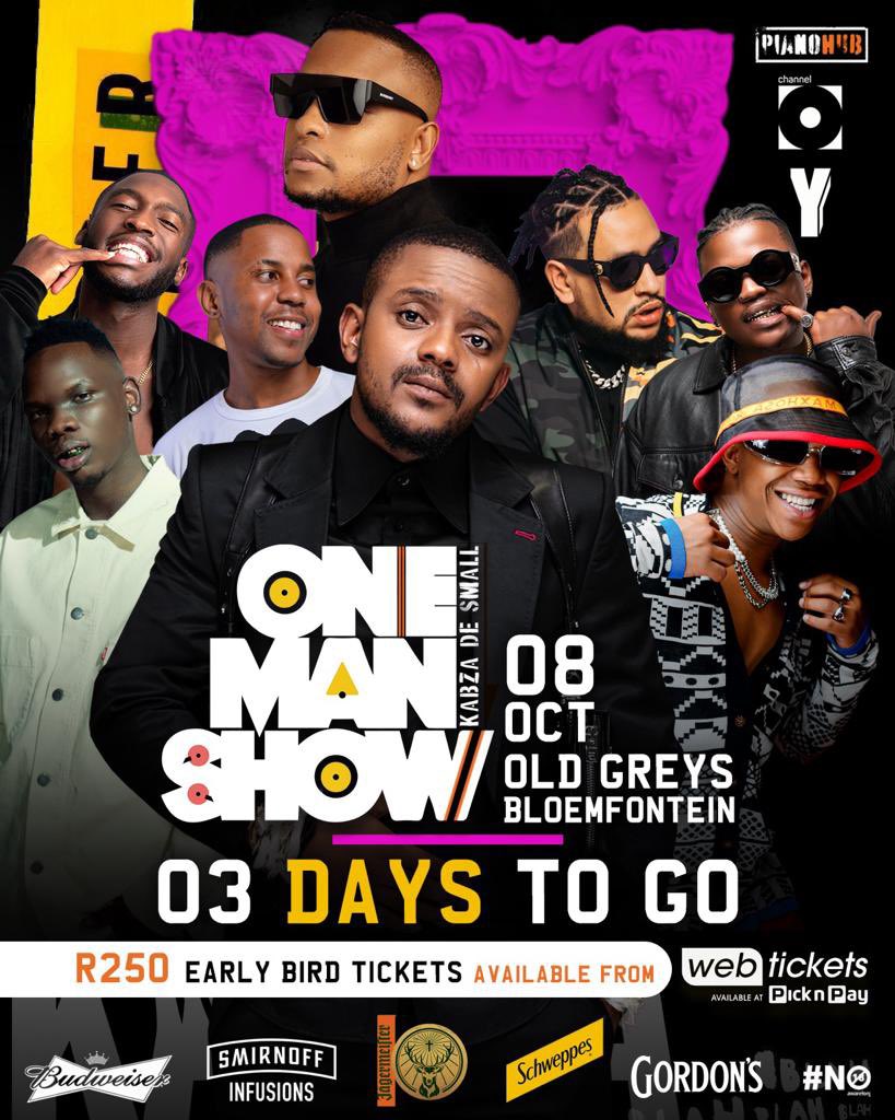 MrCashtime's tweet photo. We’ll be @KabzaDeSmall_  ONE MAN SHOW this weekend in Bloem! A re yeng bo ndade https://t.co/WYY1TR2PyP
