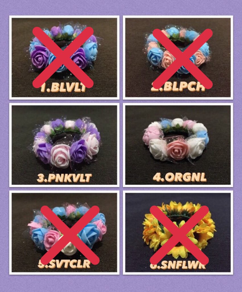kimmaru_ph's tweet photo. WTS LFB | PH RT🙏

SVT CARAT BONG FLOWER CROWN AND RIBBONS

- FLOWER VER: 80php
- RIBBONS: 150-90 php

FOR VER 2 CB SIZE ONLY.

TILL SUPPLIES LAST.
FOR BETSUN MEET UP ONLY.

Comment [Qty + Item/s] below.

#BETHESUNinMNL #BeTheSunInMNLPRESALE https://t.co/PPoDanOKx9