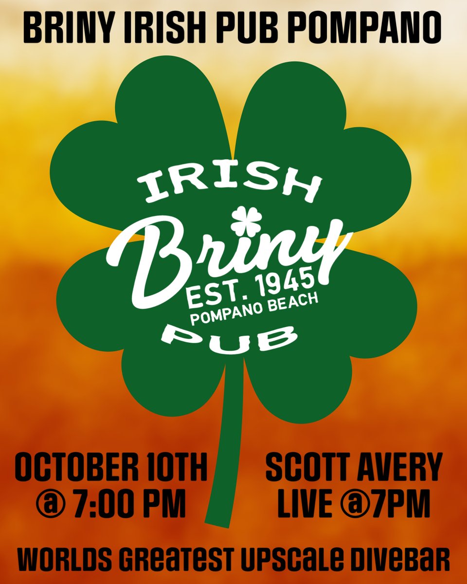 brinypubpompano's tweet photo. 10/5/22 Scott Avery is live @7PM, Wednesday Fish &amp; Chips Special just $13.99. Briny Hour M-F 4-7PM. Live Music 7 Days a week! #pompanobeach #localmusic #livemusic #irishpub #divebar #beachbar #drinklocal #fishandchips #craftbeer #scottavery https://t.co/t3yWm5mliz