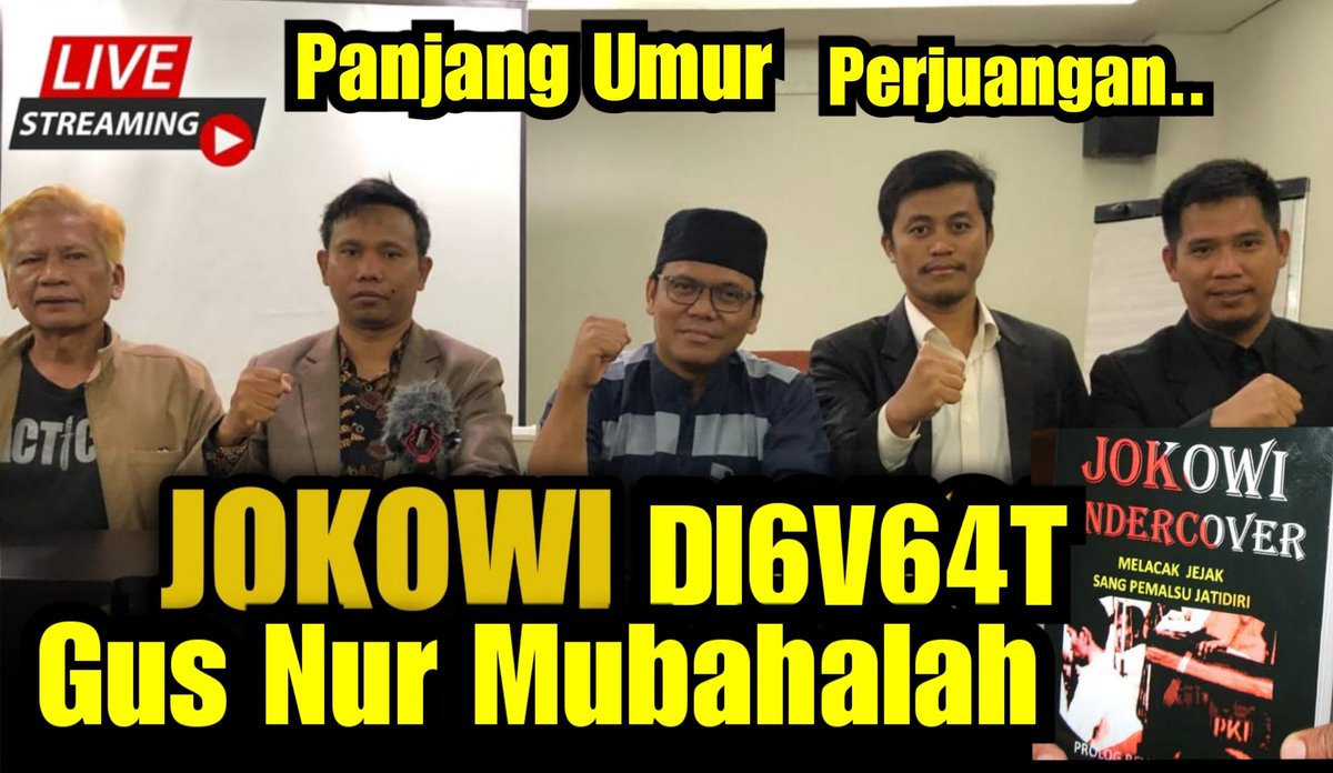 AvengersMoslim's tweet photo. 🔴LIVE Mubahalah Gus Nur - Bambang Tri dan Puluhan Advokat Laporkan Jokowi ijazah palsu

Selengkapnya
https://t.co/EF7GNURCxr

Wa : 0812 1255 2534
Subscribe channel : Avengers muslim channel :
https://t.co/dTrHofqeam
@maspiyuaja @QaillaAsyiqah 

#gusnur #bambangtri https://t.co/qhPl4UoqEj