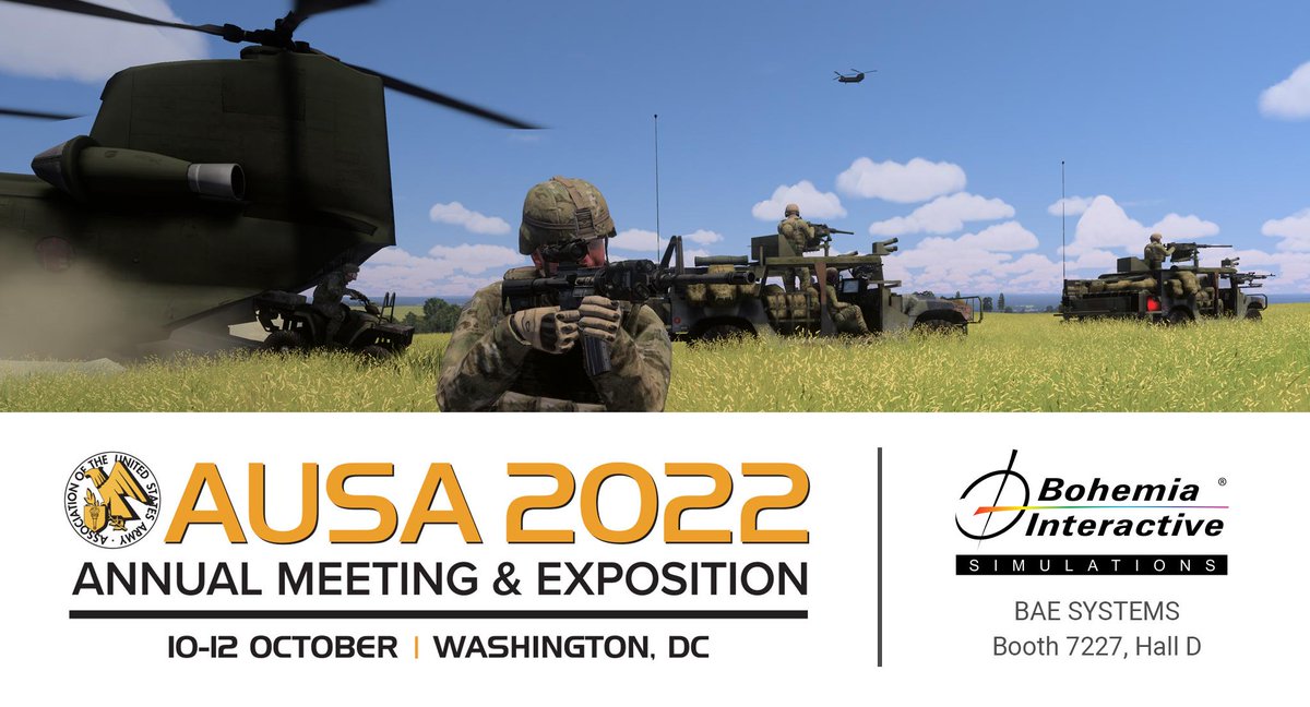 We’ll be at #AUSA2022 next week. Visit us at the @BAESystemsInc booth #7227, Hall D as we showcase our virtual simulation products that help militaries plan future operations, train military tactics and decision-making.  @AUSAorg #VBS4 #MantleETM