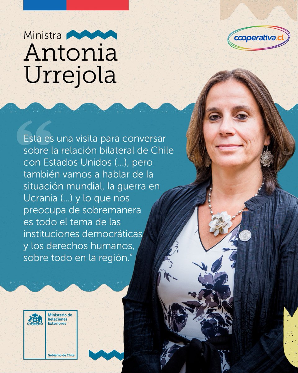 En entrevista en Radio <a href="/Cooperativa/">Cooperativa</a>, la Ministra de Relaciones Exteriores, @UrrejolaRREE, se refirió a la visita del secretario de Estado de los Estados Unidos, Anthony Blinken, y los temas que serán abordados.