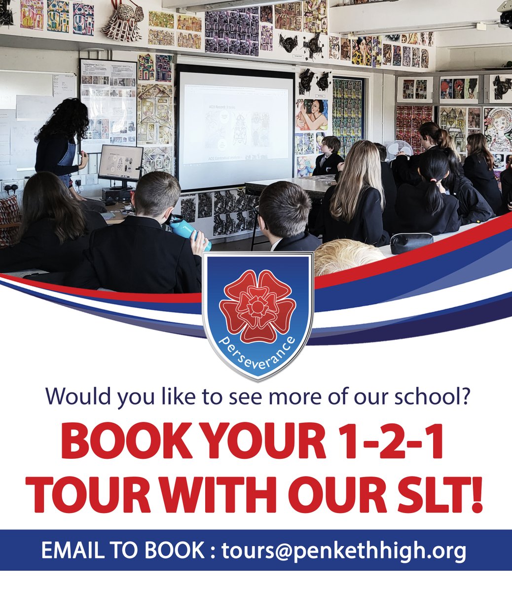 Do you want to experience more of our brilliant school? 

Book a 1-2-1 session with our Senior Leadership Team, for a guided tour of our departments, show you daily school life and answer any questions along the way!

Contact tours@penkethhigh.org to book!