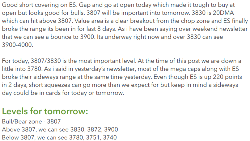 Option_Traders1's tweet photo. Sample of our newsletter for the day. Posted every morning before market open! Live voice chat starts around 9:25 am. Come check out what we are about!
#ES_F $SPY $QQQ $IWM $NVDA $META $TSLA https://t.co/8m6f96X5sW
