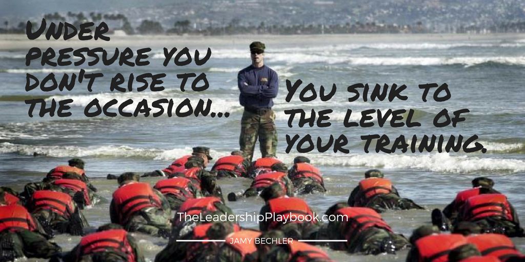 The Navy SEALS like to say, "Under pressure we don't rise to the occasion, but rather sink to the level of our training."

When crisis hits or adversity comes our way, it highlights who we are and how we've prepared.

How we PREPARE TODAY will determine how we PERFORM TOMORROW!!