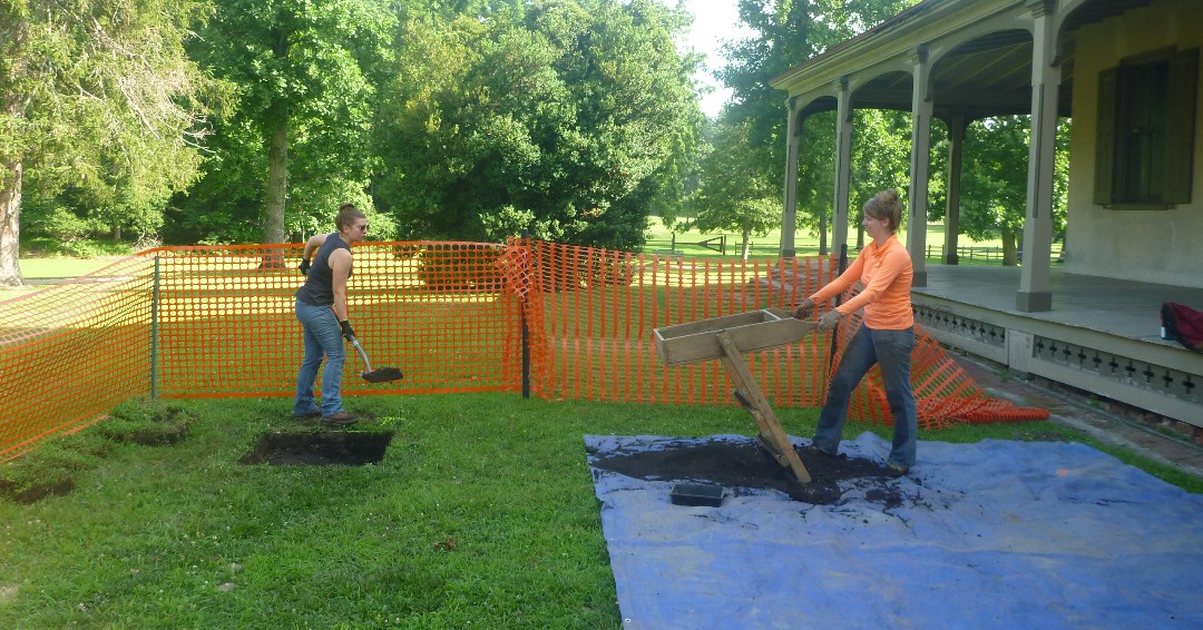 NJStateMuseum's tweet photo. International Archaeology Day is 10/15/22 and we're celebrating by posting on various archaeology topics. Here, field crew members from Hunter Research are working at Batsto Mansion, a state historic site in the Pinelands, sifting the dirt for artifacts. #ArchaeologistsAtWork https://t.co/o3mBJy3fBH