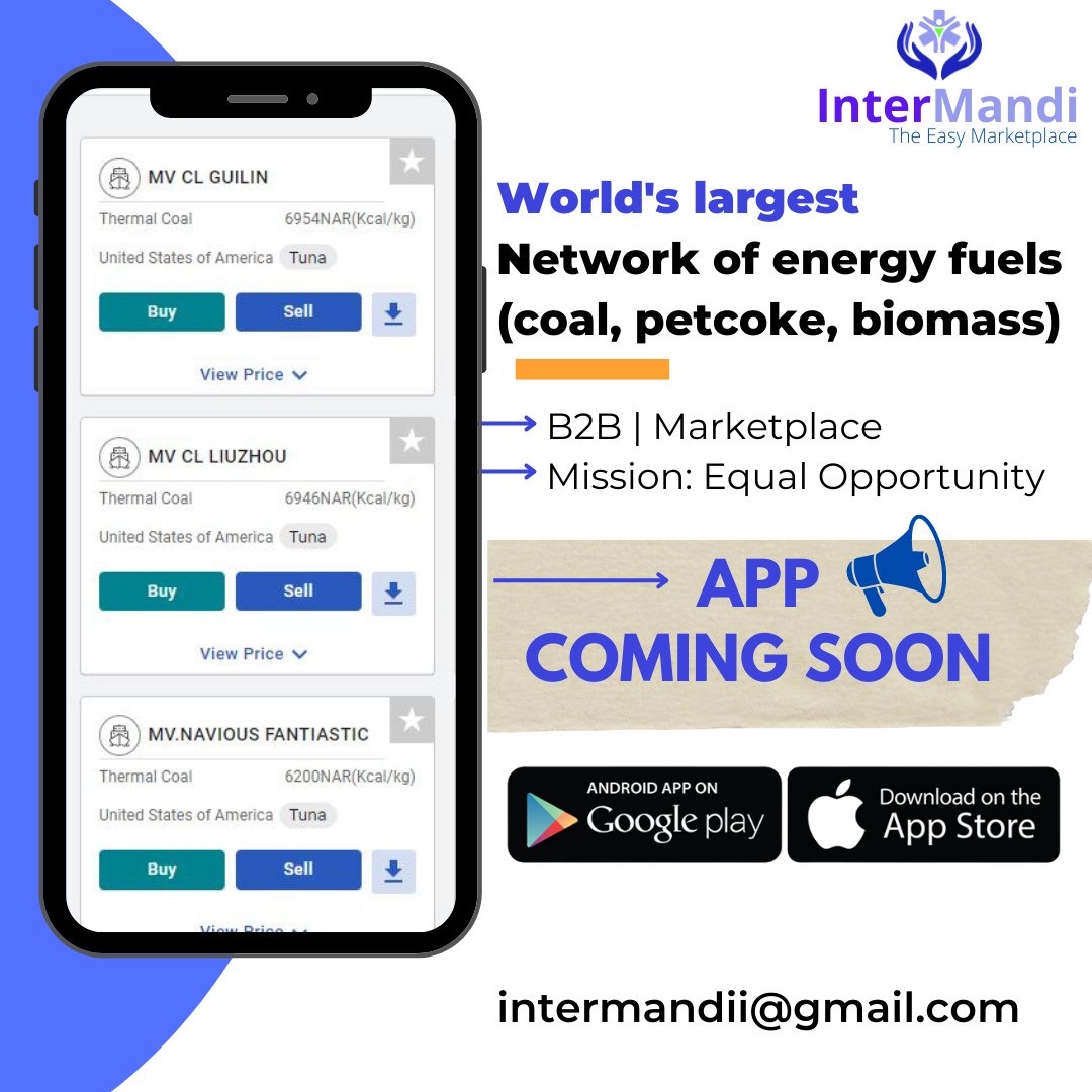 intermandii's tweet image. World's largest Network of energy fuels (coal, petcock, biomass).
#intermandi #coal #coalmarket #coalmarketing #coalmakesdiamonds