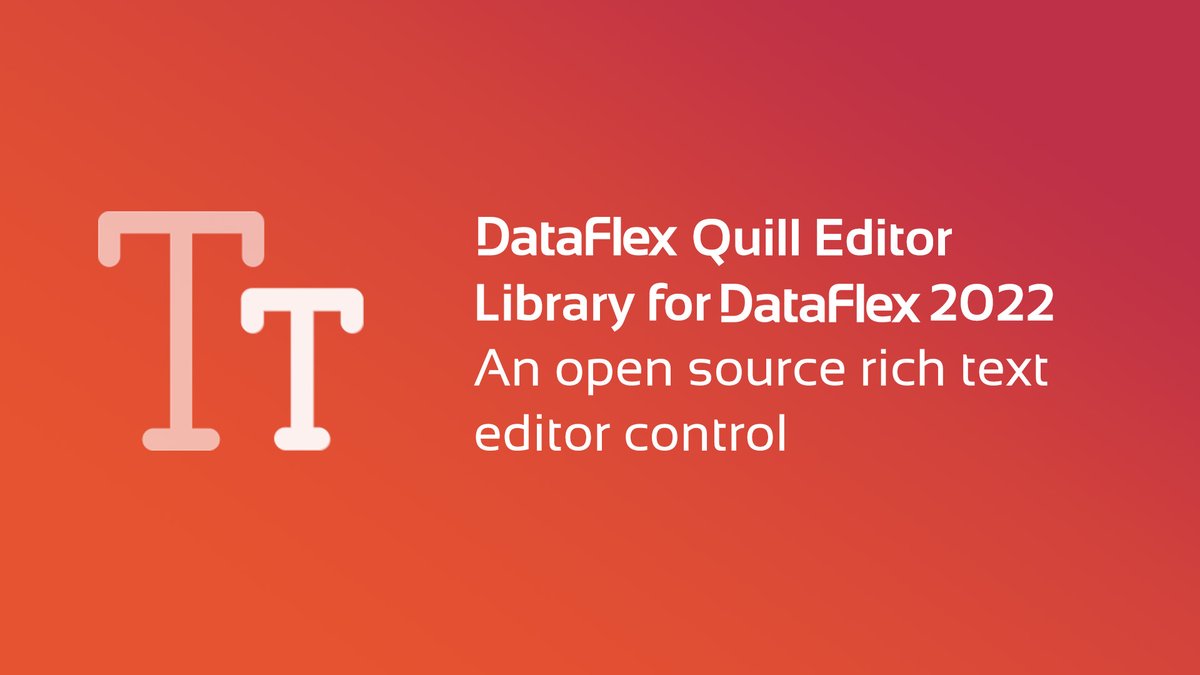 DataAccessEU's tweet photo. The #DataFlex Quill Editor Library enables you to create, edit and store richly formatted HTML content in DataFlex applications! The library is now available for DataFlex 2022. https://t.co/wEwL9G3rSu https://t.co/WYE9dfu44e