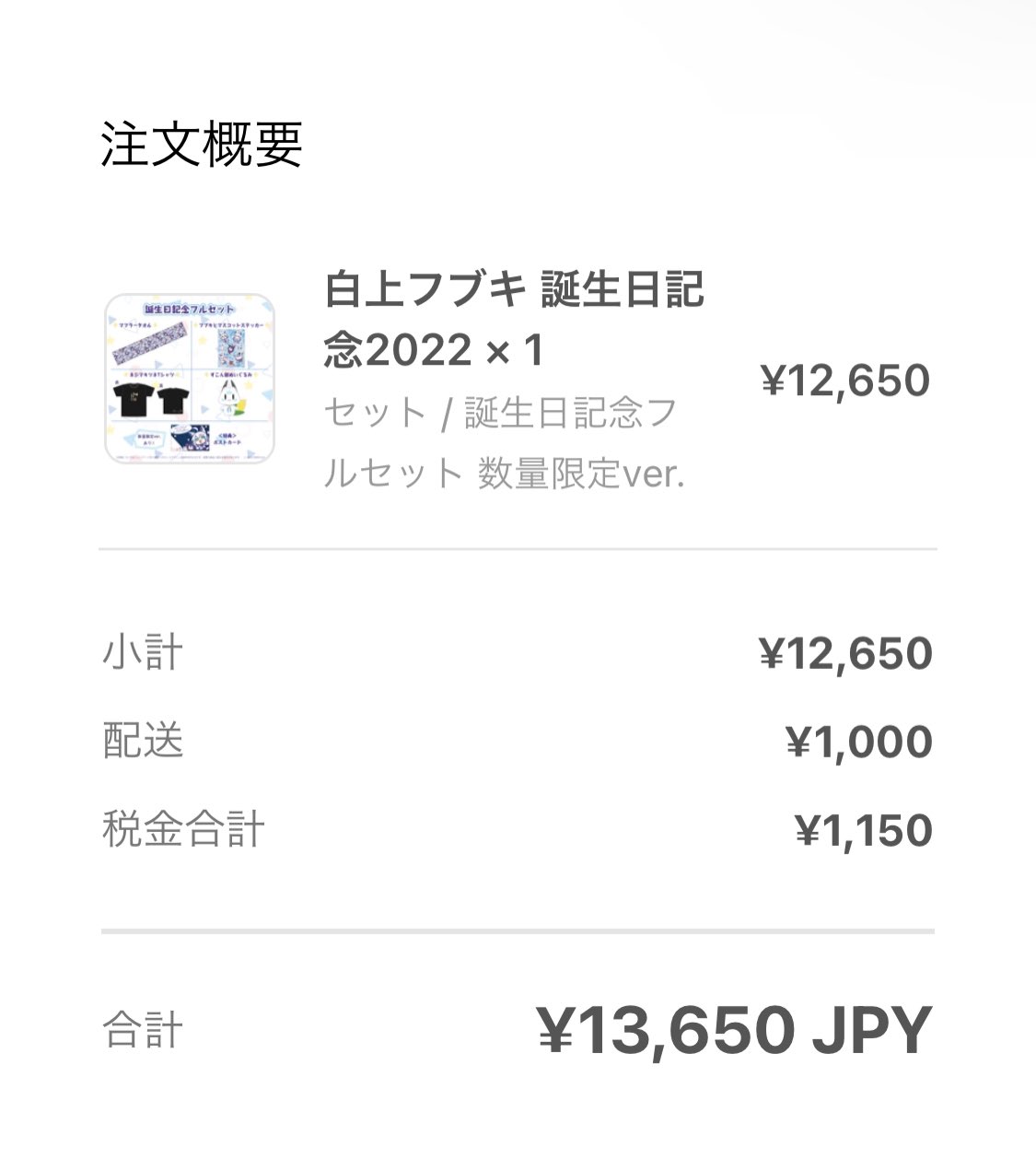 白上フブキ 2022誕生日記念グッズ フルセット 数量限定ver fkip.unmul