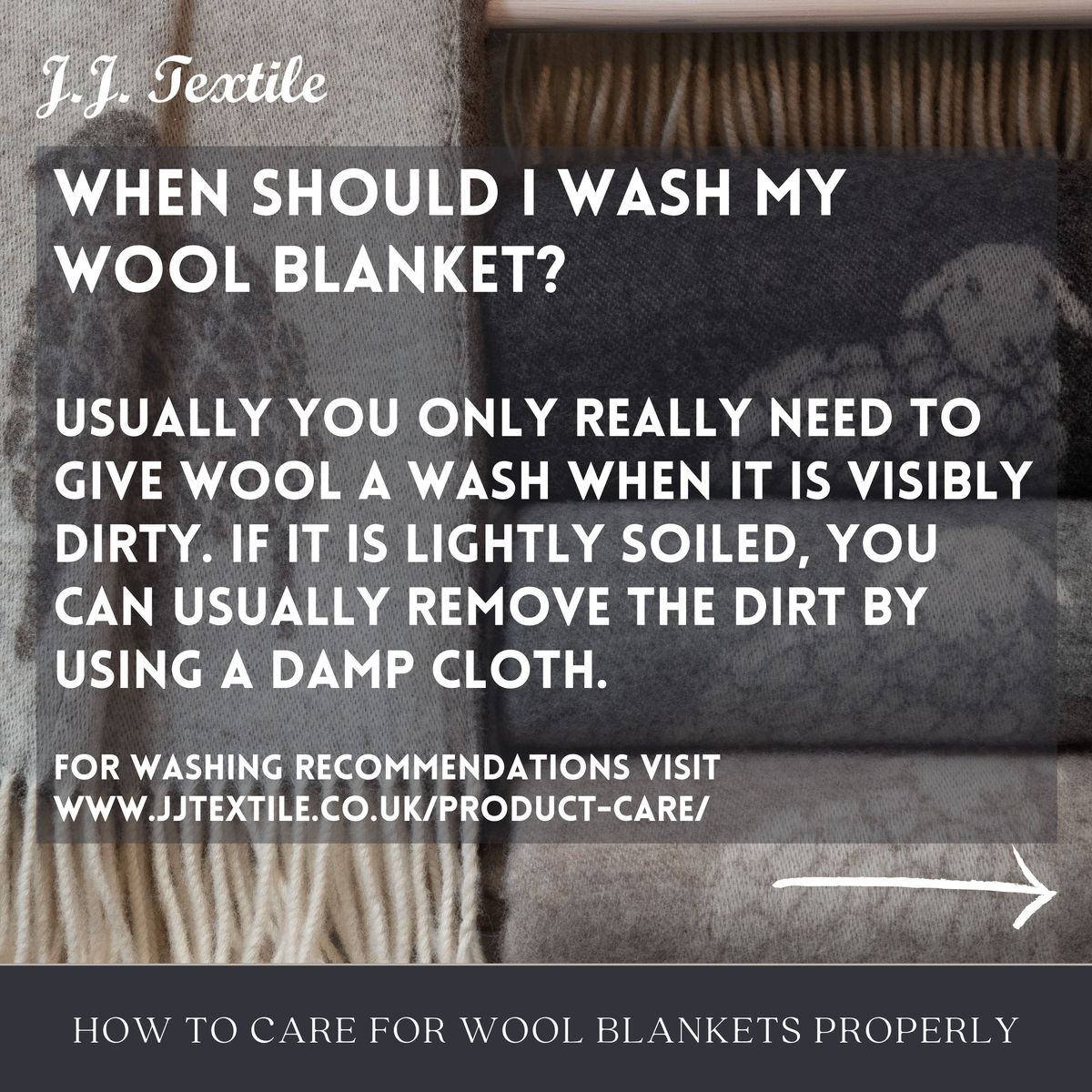 TextileJj's tweet image. It's a myth that wool is difficult to care for - actually, it's a lot easier than many other fabrics, in that it needs little to no maintenance. I wanted to share with you the simple steps to care for your wool blanket the right way...
#woolblanket #woolthrow #careguide #woolweek