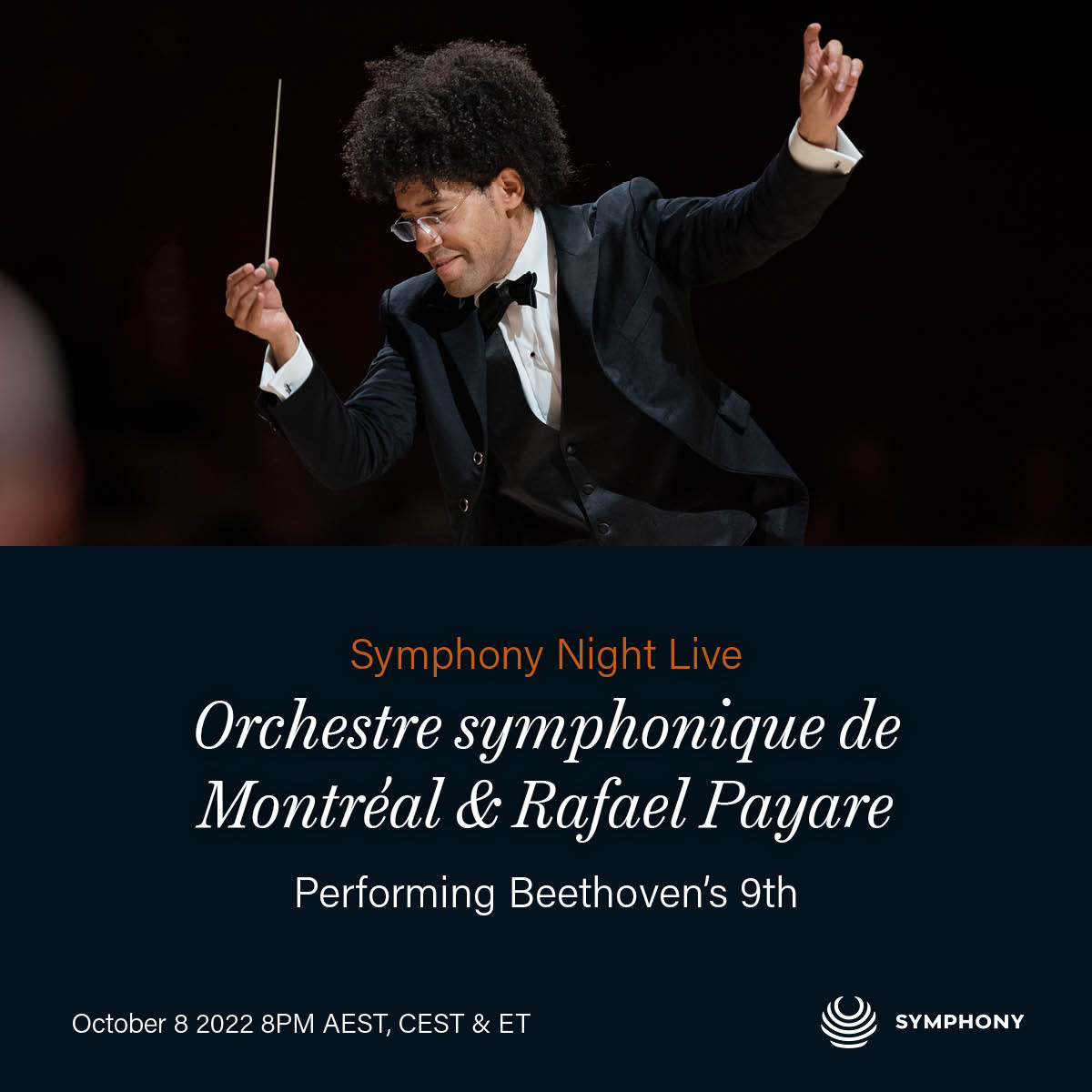 Tune in this Saturday for Symphony Night Live as conductor Rafael Payare and <a href="/OSMconcerts/">Orchestre symphonique de Montréal - OSM</a> will entertain you with a night to remember. 

Enjoy your front row seat on go.symphony.live/snl_osm_a3. 

#symphony #snl #OSM