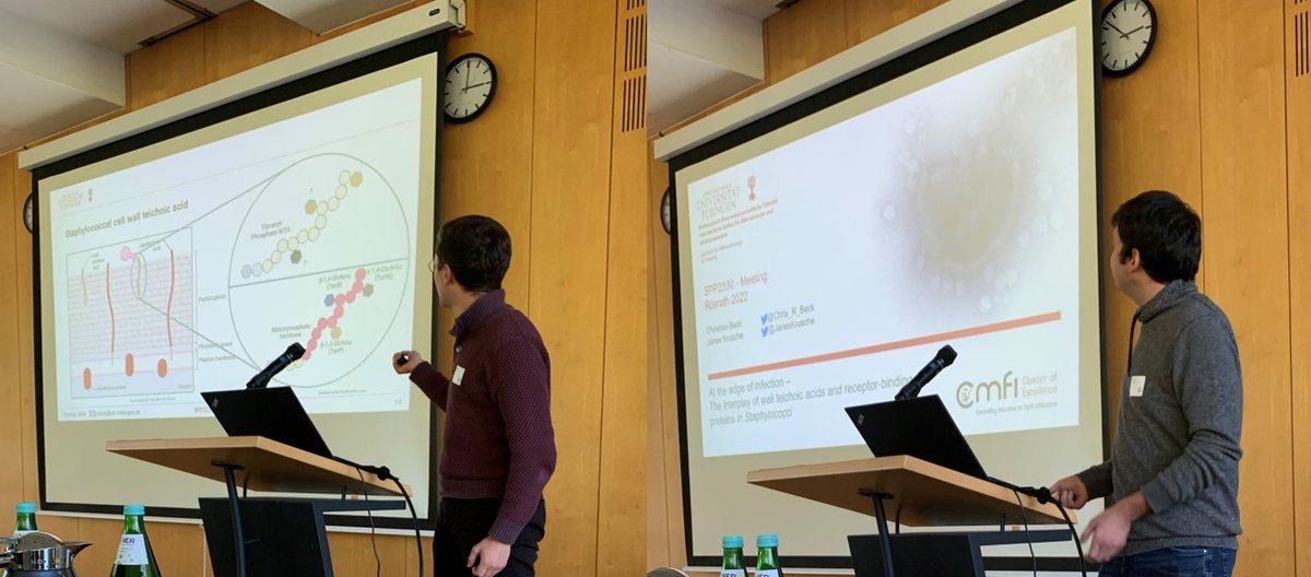 @JanesKrusche and <a href="/Chris_R_Beck/">Christian Beck</a> talking about Staphylococcal phage-host interactions at the <a href="/SPP2330/">New Concepts in Prokaryotic Virus-Host Interaction</a> meeting! <a href="/AndreasPeschel1/">Andreas Peschel</a>