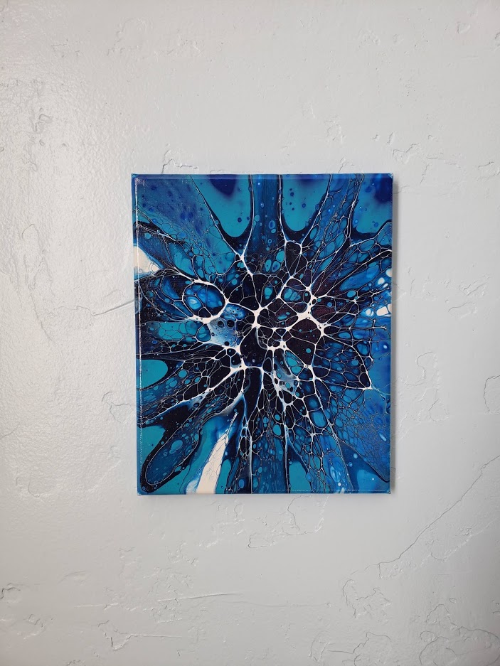 Fluid art on canvas 💙