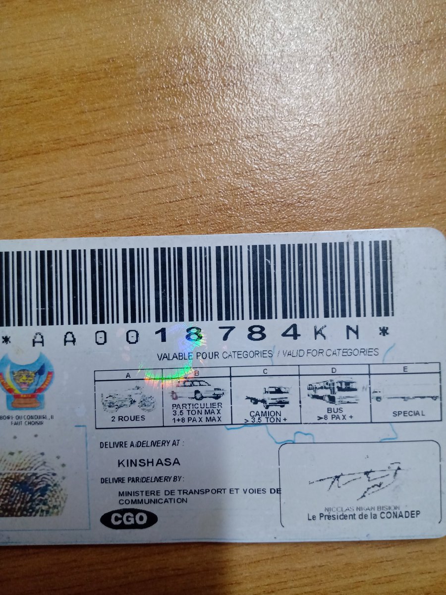 Permis de conduire national; Quoi de difficile pour 1 pays de produire son propre permis. Les machines d'enrôlement sont achetées chaque cycle électoral, pourquoi ne pas commander pour la production des permis! Encore que c'est lucratif !@julienpalukucom <a href="/NzanzuCarly/">Carly Nzanzu</a> <a href="/wembi_steve/">Steve Wembi</a>