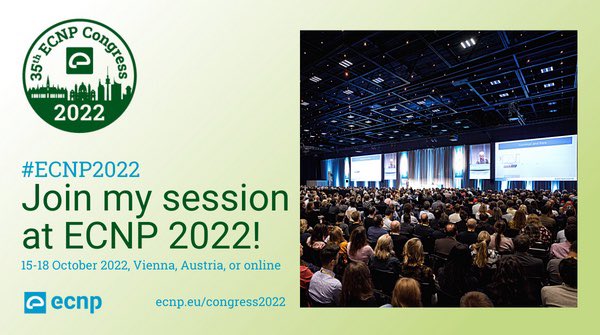 I’m happy to be part of the 35th ECNP Congress, 15-18 October! Join my session on ‘ S21 – Course alteration in ADHD: within sight or out of sight? ’ in-person in Vienna or online! You can find more info and register via ecnp.eu/Congress2022
