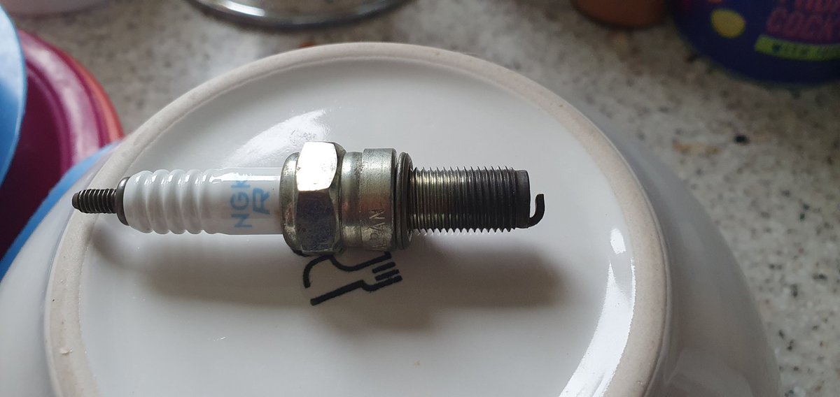 KaylaYoung82's tweet photo. Here is a side view of Malias spark plug.. there seems to be something missing 😅 #sinnisterrain #adv #adventurebike #dualsport #advpulse #sinnis #sinnismotorcycles #tomtomrider550 #tomtomdrivers #torroexhausts https://t.co/i2MFSeytV6