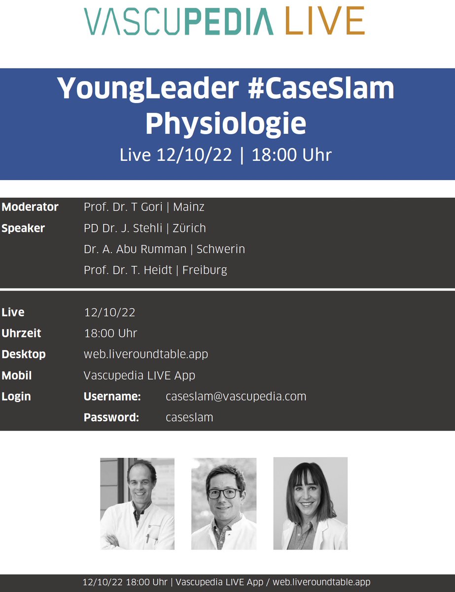 Vascupedia_com's tweet photo. #Vascupedia LIVE | #Cardio Slam 🇩🇪
YoungLeader #CaseSlam - Physiologie
🗓12/10/22 🕕 18:00Uhr
🖥 https://t.co/p4dQmhtdhB📱VP LIVE App 
Unterstützt durch @abbott

#CardioTwitter #CaseSlam #education #IC #CardioEd https://t.co/tN4I0ZNSSs
