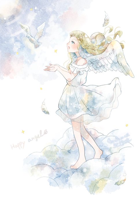 「天使 白背景」のTwitter画像/イラスト(新着)｜21ページ目