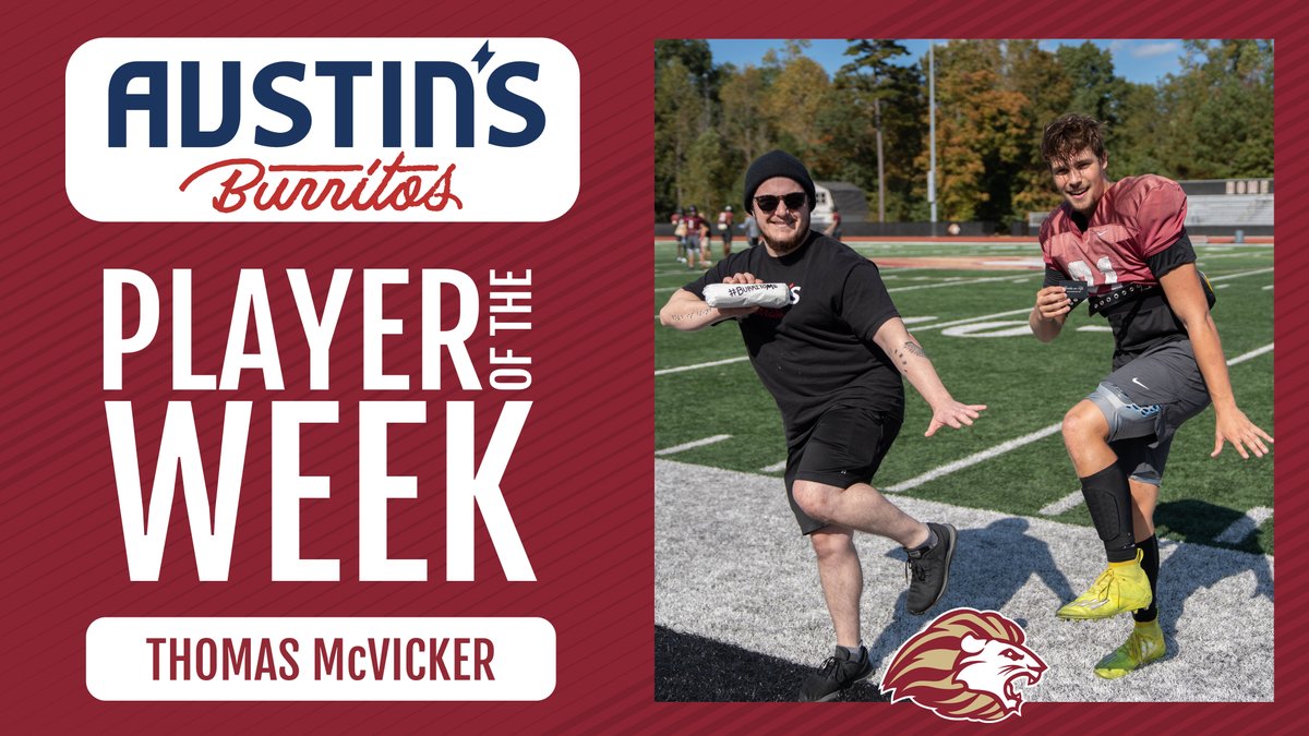 hcaathletic's tweet photo. Grab that burrito and strike a pose, senior linebacker Thomas McVicker is your @AustinsBurritos Player of the Week! 🌯

#HebronLions x #BurritoMe https://t.co/FfradKHkGP