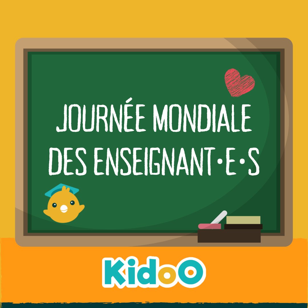 Kidoo_Apps's tweet photo. Pour cette journée mondiale des enseignant·e·s, l'équipe KidoO tenait à mettre à l'honneur et remercier tous et toutes les enseignant·e·s pour leur rôle crucial ! 

#TeacherDay2022 #TeacherDay #journeemondialedesenseignants https://t.co/WWZkcEwQeb