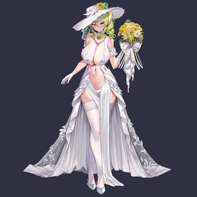 韓国版LastOriginにてエラトーのウェディングスキンを描かせていただきました～なげぇ谷間が描けて満足です。
姉のミューズのドレススキンと一緒に指ハートを作れるギミック付き!

#LastOrigin #ラストオリジン #ラスオリ 