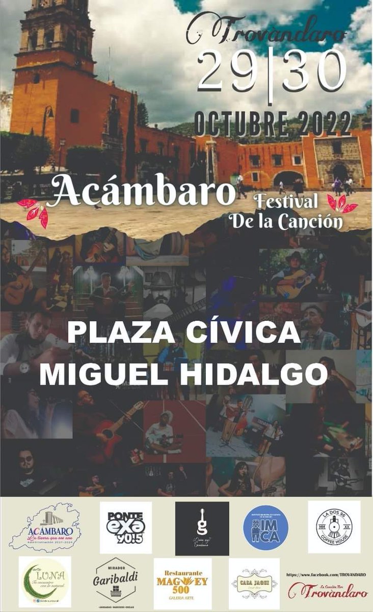 QEscuchame's tweet photo. #Familia 
Estamos felices de estar presentes en este próximo #trovandaro que se llevará a cabo en #AcambaroGto, te invitamos este 29 y 30 de #Octubre al evento llevado en esta ciudad, así mismo, a disfrutar de las cápsulas y en vivo que estaremos transmitiendo por nuestra página. https://t.co/4Z5eclABDg