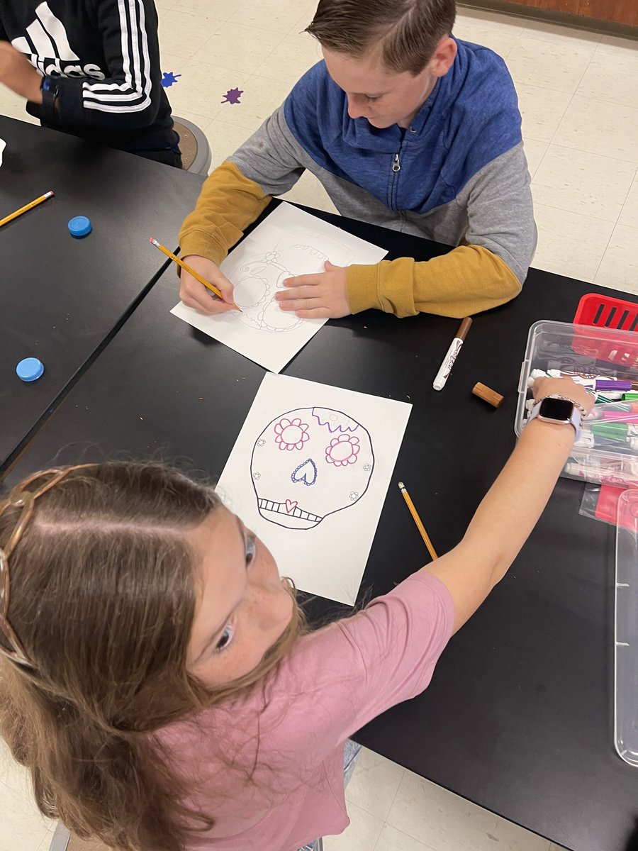 Celebrating Hispanic Heritage Month in Art this week with Diego Rivera and Frida Kahlo and their amazing artwork and the impact they had on their cultural history! Adding Día de los Muertos with our sugar skull art!! <a href="/Curriculum_GISD/">Granbury ISD Curriculum Department</a> <a href="/granburyisd/">Granbury ISD</a> <a href="/mambrinosteam/">STEAM Academy at Mambrino</a> <a href="/mrsbloodworth3/">Jennifer Bloodworth, M. Ed.</a>