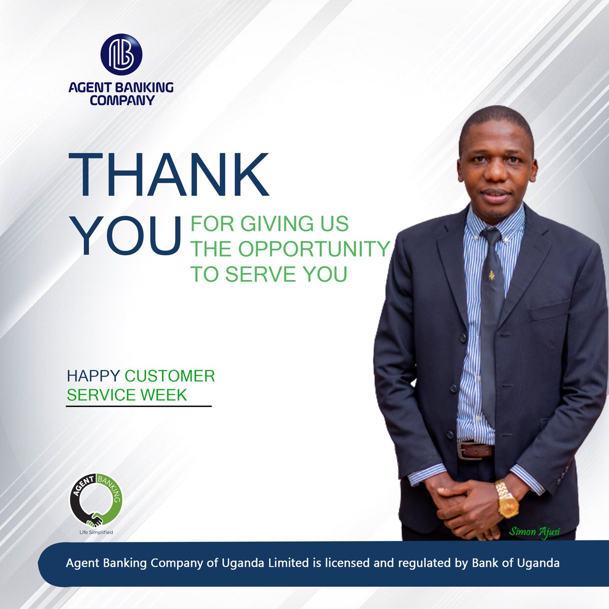 It's customer service week. This week we celebrate all our esteemed customers for walking the journey with us.🙏🤝
#AgentBanking #Banking #LifeSimplified #CelebrateService #CustomerServiceWeek