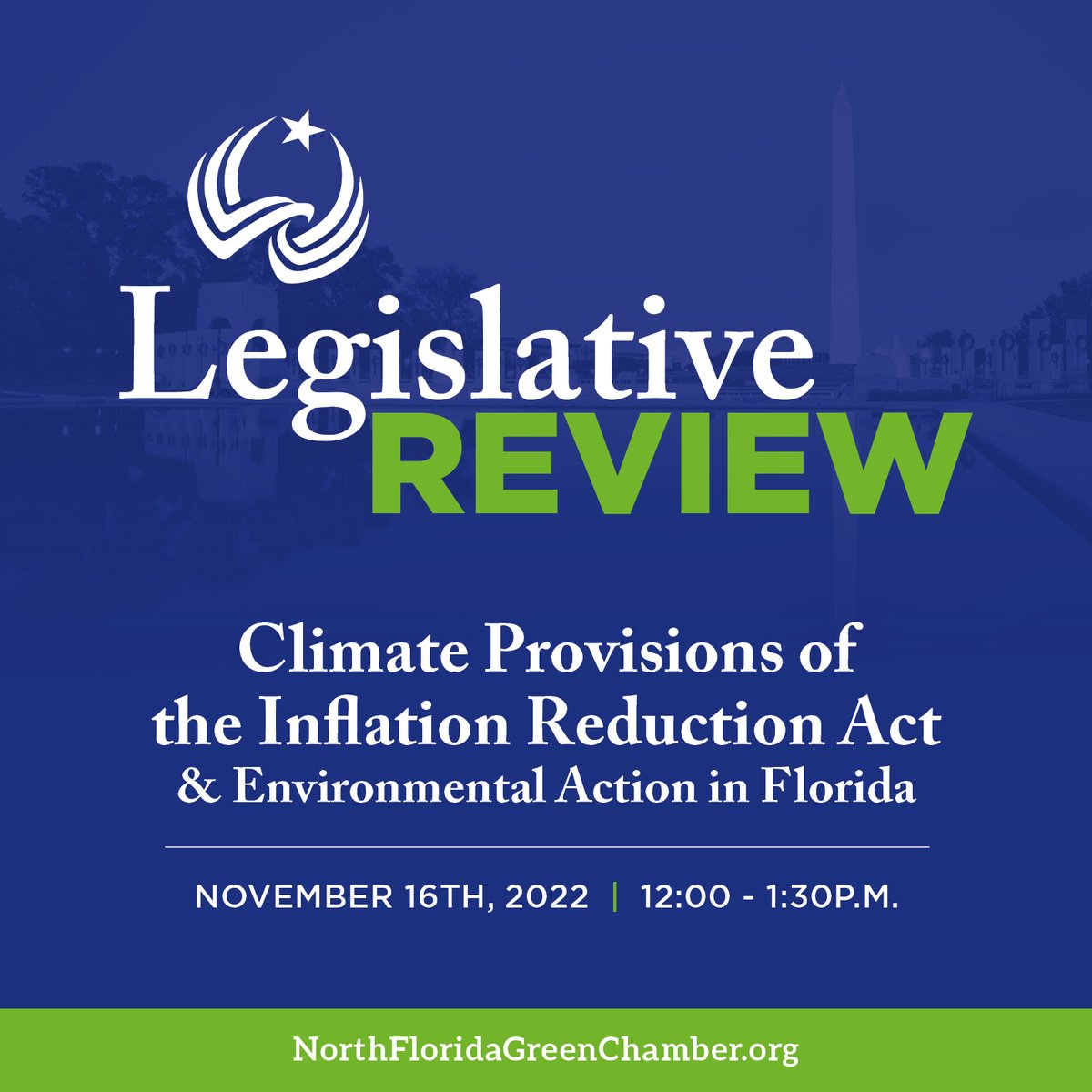 Save the Date! Nov. 16. More information coming soon on the Annual North Florida Green Chamber/Jacksonville Bar Association Legislative Event. #environmentalaction #climatechange #IRA
ow.ly/abPe50L1YCV