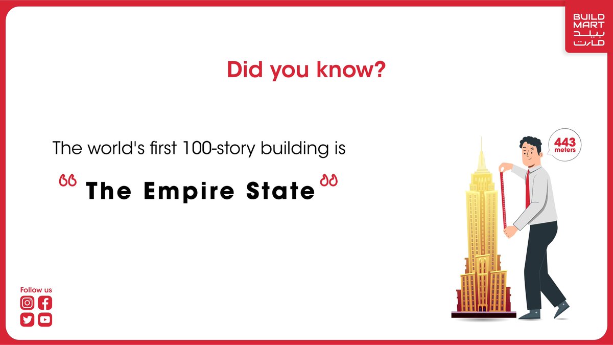 buildmartonline's tweet photo. Its name is derived from the nickname of the state of New York &amp; It officially gained the title in 1931. This building stood as the world's tallest building until the construction of the World Trade Center in 1970.
#Building #Construction #factoftheday https://t.co/Ay7bljR533