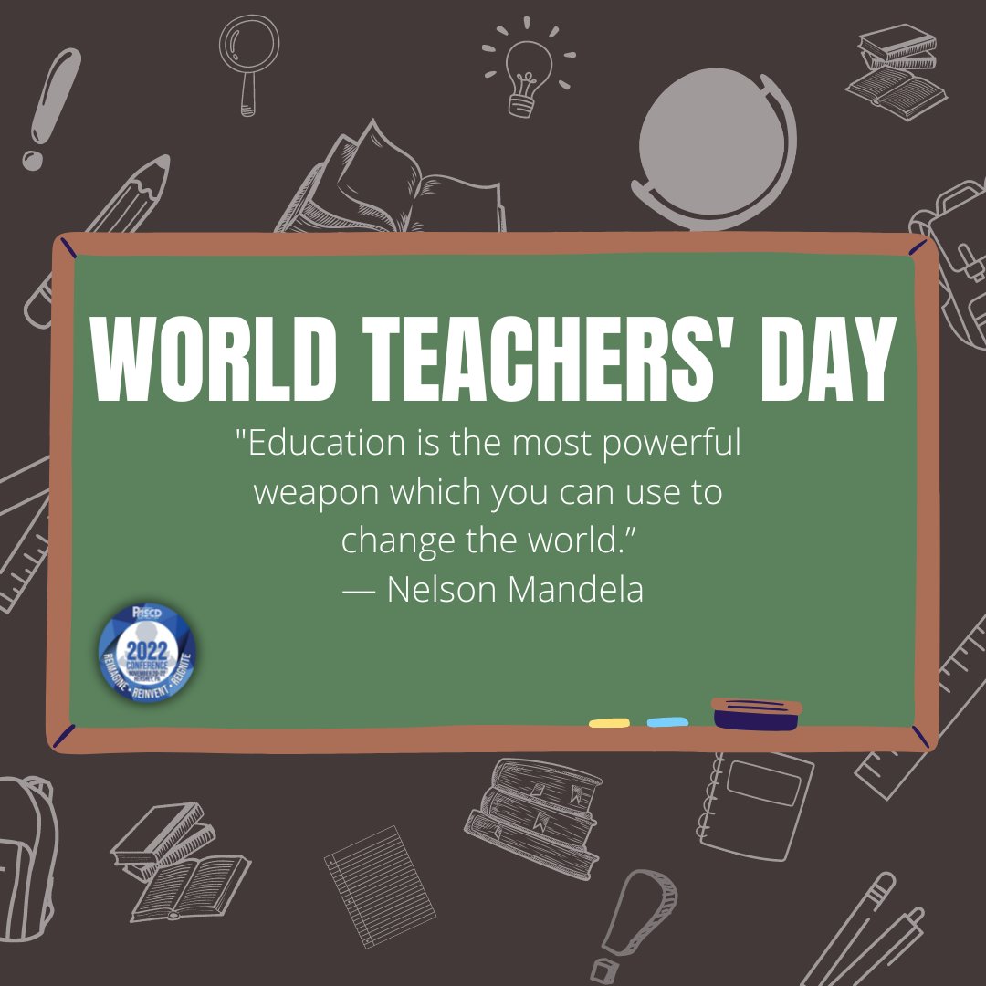 PASCD's tweet photo. As teachers and educators from across the state celebrate #WorldTeachersDay, the team here at #PASCD would like to say, #thankyou! We would also like to invite you to the 2022 Conference! 
Register today at https://t.co/ILxBRXSEbJ
#PASCD2022 #Reimagine #Reinvent #Reignite @ASCD https://t.co/ZXknaXc5CD