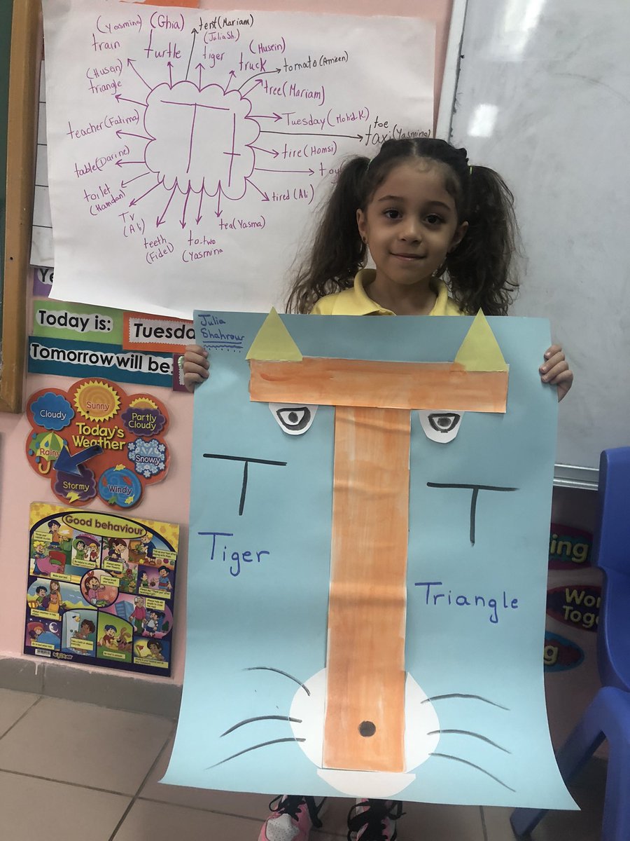 After learning about letter /Tt/, Julia decided on her own to use her artistic skills and creat a giant letter T with a fancy green turtle to review this letter at home 😍 #KG3C <a href="/Hhhsinfo/">Houssam Hariri HS</a> @reem_lutfi <a href="/TawilNoor/">Noor Taweel</a> <a href="/tbaassiri/">Tharwat Baassiri</a> <a href="/sashgh/">Sasha Ghosn</a>