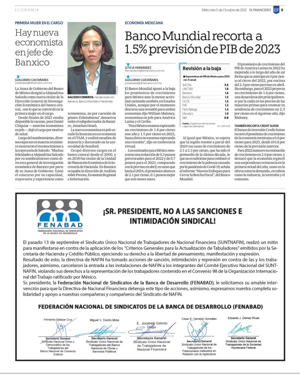 Señor Presidente, <a href="/lopezobrador_/">Andrés Manuel</a>, solicitamos de su amable intervención para que se ponga fin al hostigamiento laboral y represalias de las que están siendo víctimas las y los trabajadores de <a href="/NafinOficial/">Nacional Financiera</a>. 
<a href="/Sinudet/">SINUDET</a> <a href="/suntfira/">SUNTFIRA</a> <a href="/suntsohife/">SUNTSOHIFE</a> <a href="/SUNTBANOBRAS/">SINDICATO  BANOBRAS</a> <a href="/UNT_mx/">UNT</a> #TodosUnidos