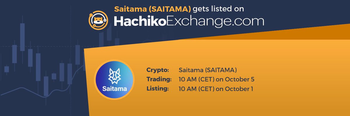 HachikoInu1's tweet photo. We Are SO EXCITED &amp; HAPPY TO ANNOUNCE 😊THAT SAITAMA TRADING 💰IS “ LIVE “ 💥⚡️💥On https://t.co/qUMtl8GFeo TODAY! 🚀 #Saitama We Are Expecting a BIG VOLUME FROM THE🐺WOLFPACK We LOVE ❤️ THEIR STRONG 💪💪 COMMUNITY #Saitama We Promise It’s GOING TO BE FUN! 🚀 https://t.co/sG7AZ2sdMR