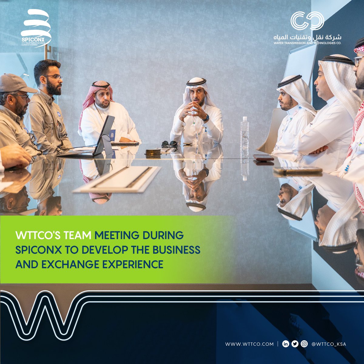 WTCO_KSA's tweet photo. #WTTCO held a meeting during the #SPICONX to discuss several business topics and exchange experience in the pipelines industry. https://t.co/5PpiQAOqtU