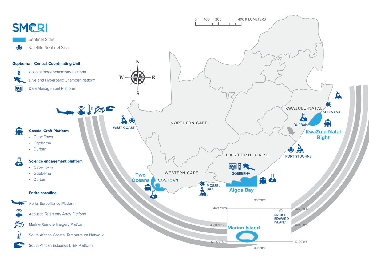 SA has a unique marine environment spanning across 3 oceans &amp; many coastal bioregions. SMCRI’s 15 research platforms provides access to info about the marine environment. Learn how through the upcoming #SMCRI Platform Series.
<a href="/SAEONews/">SAEON</a> @DSIGovZA <a href="/NRF_News/">National Research Foundation of South Africa</a>
#SAEON #ElwandleNode