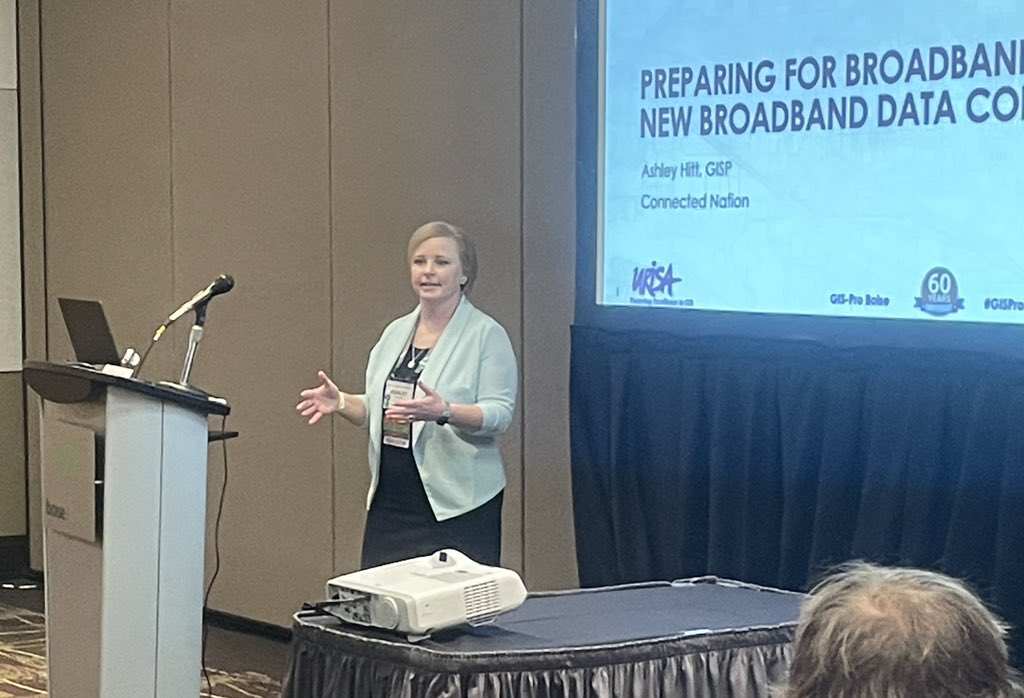 Happy to present today on broadband mapping and federal data collections at <a href="/URISA/">Geospatial Professional Network</a> #GISPro2022! States and local communities can take action now to prepare. #ConnectedNation
