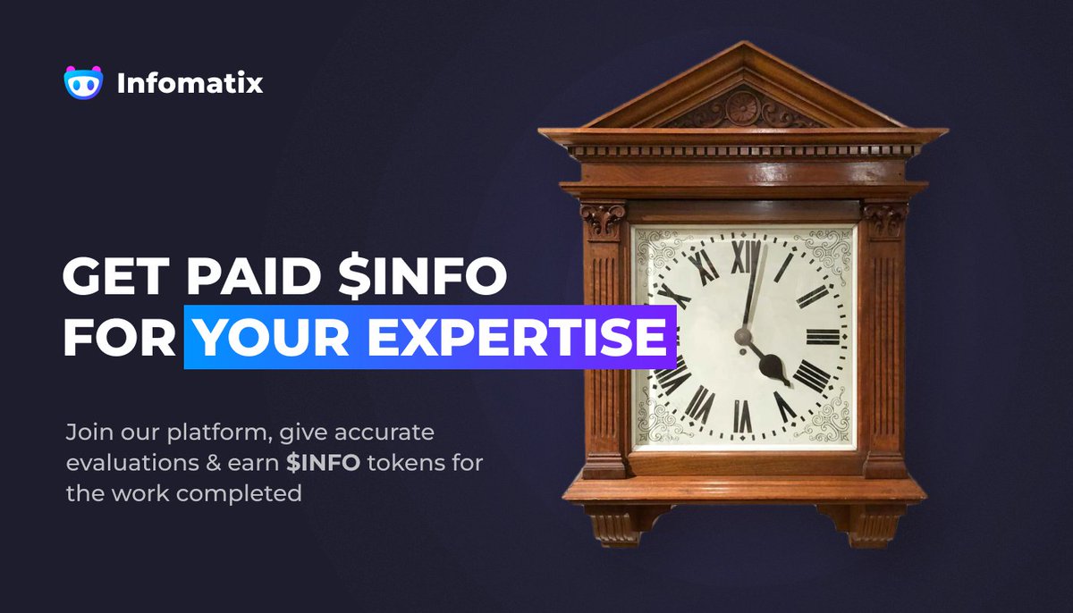 Infomatix_io's tweet photo. Do you know a thing or two about Antiques?

Join the #InfomatixPlatform and give price evaluations on a whole range of items to earn $INFO 💎

These include; Antiques, Sneakers, Watches, Collectible cards, and everything in between.

➡️ https://t.co/d9Z2L3Q67l

#BSC #Infomatix https://t.co/WVgmovRCIF