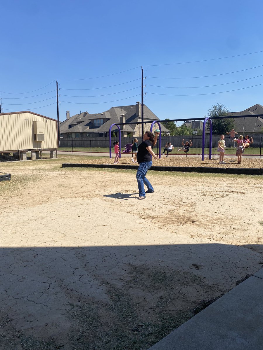 Spotted! Ms. Meyer playing football with her kids! #mje #bestpartnerever