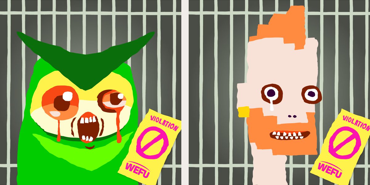 THEWEFU's tweet photo. ⚠️WEFU VIOLATION⚠️: @moonbirds and @CryptopunkNFTs count as property. The only thing you can own after #TheGreatReset is a #WEFU reset pass. Turn in all your property for redistribution immediately. #Nfts https://t.co/N3k8WN6wsQ