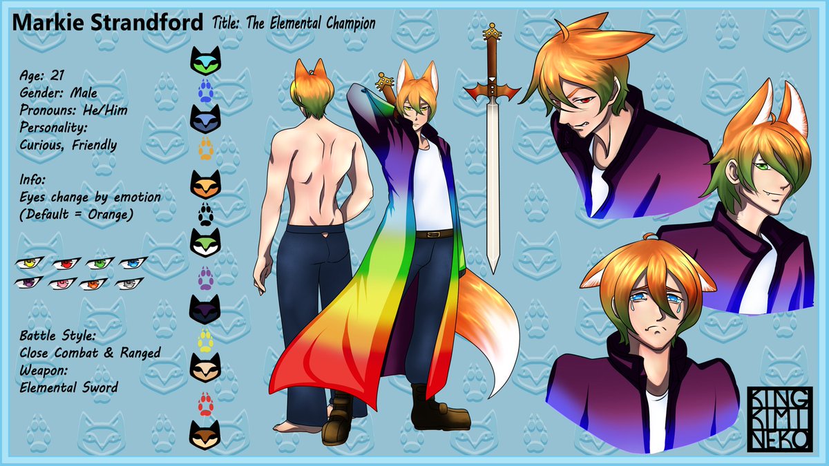 FireyFoxie's tweet photo. Hewooo everyone! If chu nu know who I is, I’m Litt! I does have 2 sides, dis being da normal foxoness sides. Markie is the other side, or da split persona here. His ref by da adowable @King_KimiNeko ish included with mine made by @pika_girl4ever. 

Tank chu for chu time! :3 https://t.co/6yxvSOSqs9