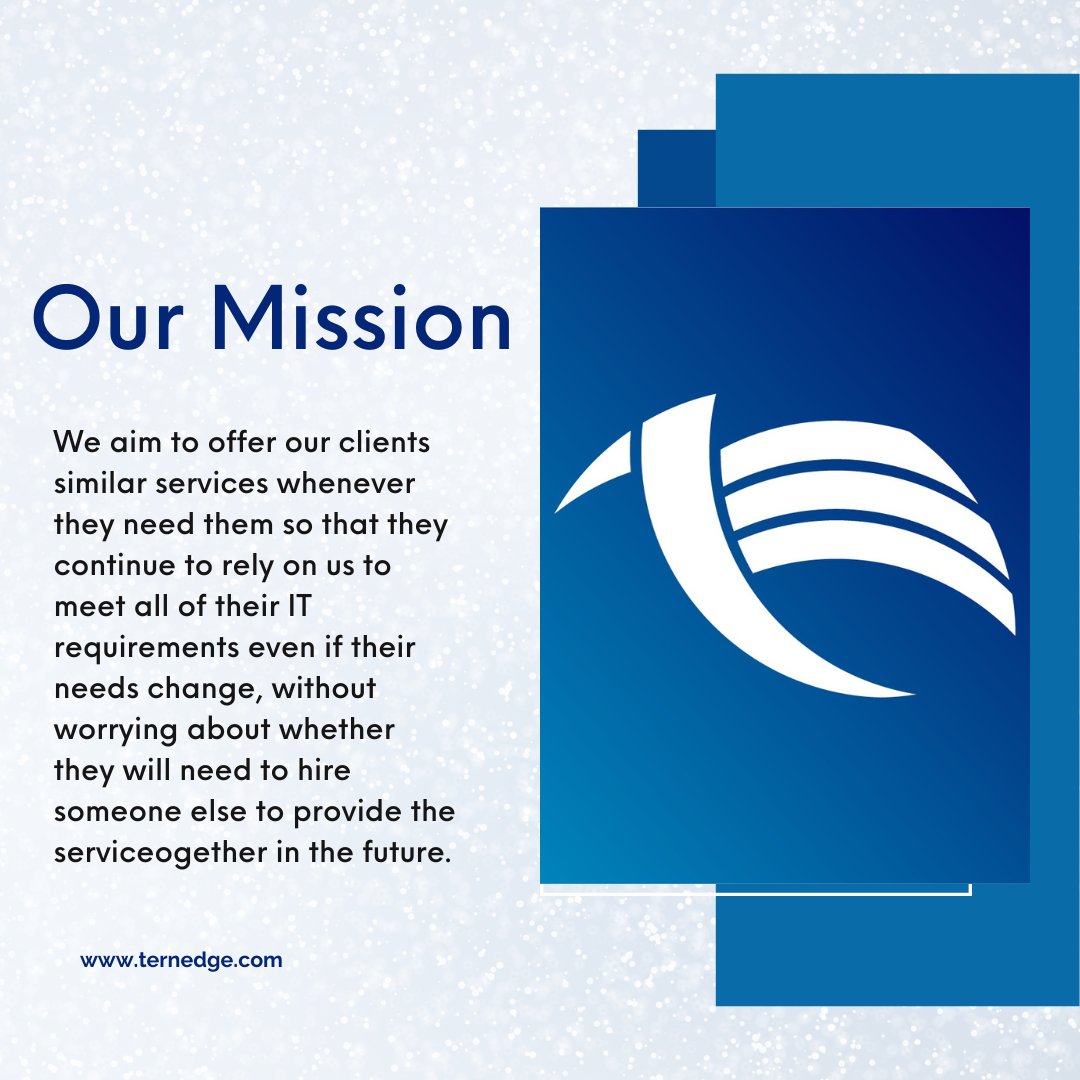 TernEdge's tweet photo. ☁️Our Mission 💙 
#itservices #itservice #itservicesko #itserviceprovider #itservicescompany #itservicemanagement #CloudServices #cloudcomputingtraining #cloudcomputingtechnology #cloudcomputingprojects #cloudcomputingconsultants #cloudcomputingserviceproviders #ternedge https://t.co/P3UX7DKime