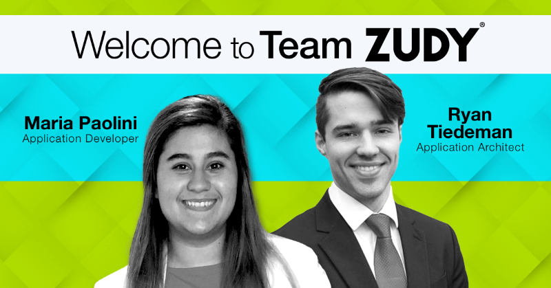 ZudySoftware's tweet photo. Let's #welcome Maria Paolini #ApplicationDeveloper and Ryan Tiedeman #ApplicationArchitect to #TeamZudy! We are inspired by their talent and the fresh energy they bring! #Zudy #AppsNOW #NoCode #NoLimits #AppDevelopment #DigitalTransformation #LowCode #NewHires #TopEmployer