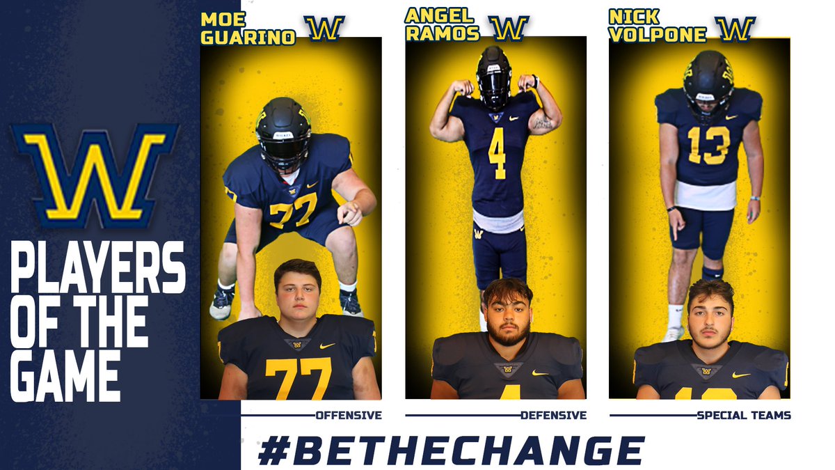 WilkesFootball's tweet photo. Here is a Look at our TEAM Players of the Game and the Show Team Players of the Week.

Players of the Game:
Moe Guarino (OFF)
2x Angel Ramos (DEF)
Nick Volpone (SPECS)

Show Team Players of the Week:
Anthony Sarkozy (OFF)
Chris Rodriguez (DEF)

#BeTheChange https://t.co/MBVDiWPYNT
