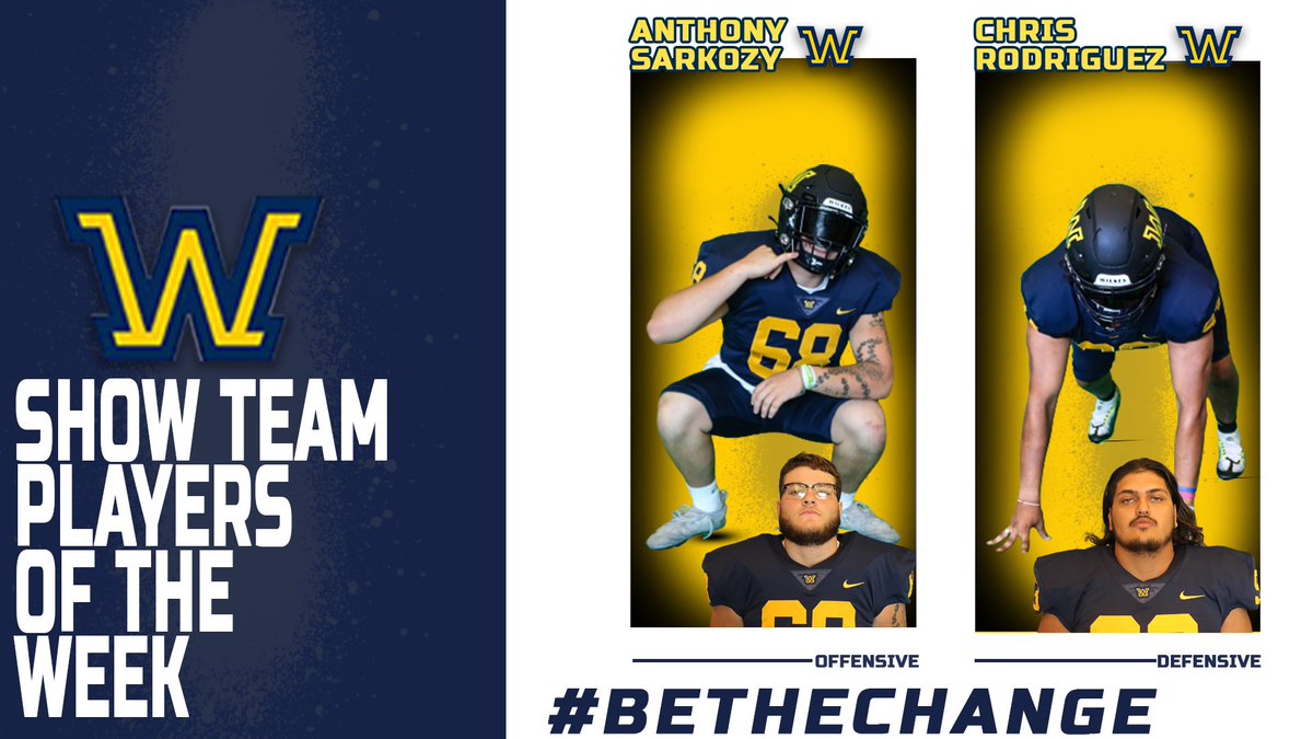WilkesFootball's tweet photo. Here is a Look at our TEAM Players of the Game and the Show Team Players of the Week.

Players of the Game:
Moe Guarino (OFF)
2x Angel Ramos (DEF)
Nick Volpone (SPECS)

Show Team Players of the Week:
Anthony Sarkozy (OFF)
Chris Rodriguez (DEF)

#BeTheChange https://t.co/MBVDiWPYNT