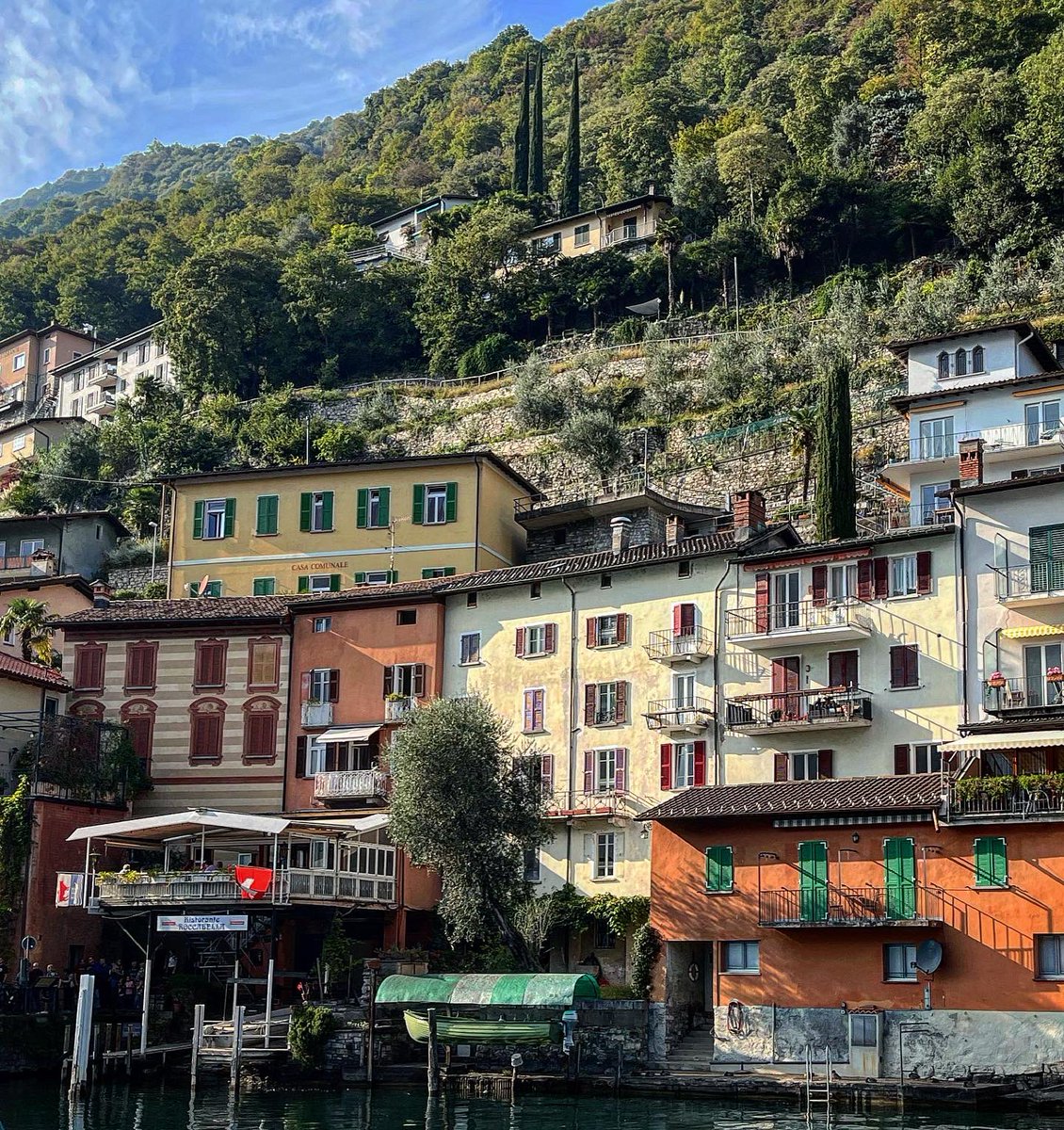 PhoebeRSmith's tweet photo. Took #WanderBoy on an e-boat today - to start an adventure - we arrived at a remote mountainside enclave on the Swiss-Italian border that was once rife with illicit trade. From here we walked (he rolled) edging cliffs and tackling many, many steps… but my goodness - belissima! https://t.co/PdDu3Cq17c