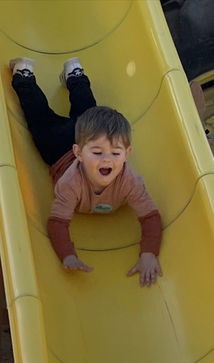 The eternally happy grandson is at it again. Taking it head on and having fun!